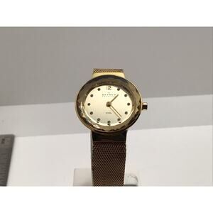 Skagen Ladies Gold Tone Watch New Battery!